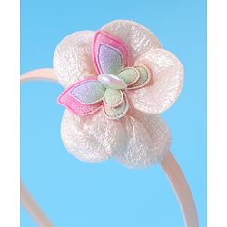 Babyhug Hair Accessories Combo Set Free Size with Floral Applique - Peach