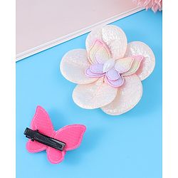 Babyhug Hair Accessories Combo Set Free Size with Floral Applique - Peach