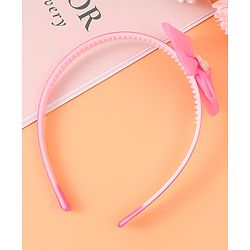 Babyhug Headband & Clips  Combo Set Free Size with Bow Applique - Fuchsia