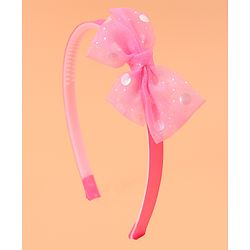 Babyhug Headband & Clip Combo Set Free Size with Floral Applique - Fuchsia