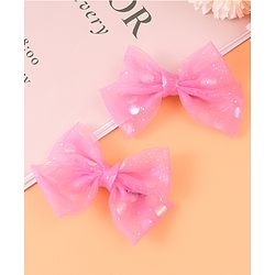 Babyhug Headband & Clip Combo Set Free Size with Floral Applique - Fuchsia