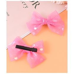 Babyhug Headband & Clip Combo Set Free Size with Floral Applique - Fuchsia