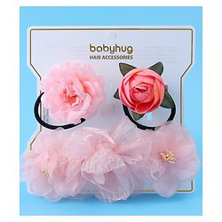 Babyhug Hair Rubber Bands Free Size Pack of 3 - Pink