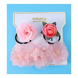 Babyhug Hair Rubber Bands Free Size Pack of 3 - Pink
