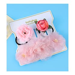 Babyhug Hair Rubber Bands Free Size Pack of 3 - Pink