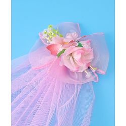 Babyhug Kids Veil With Floral Applique Free Size - Pink