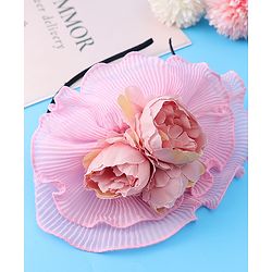 Babyhug Hairband with Floral Applique Free Size - Pink