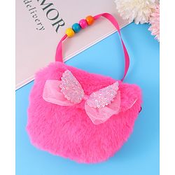 Babyhug Free Size Sling Bag With Bow Applique - Fuchsia