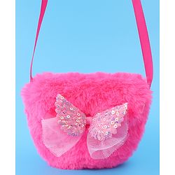 Babyhug Free Size Sling Bag With Bow Applique - Fuchsia