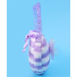 Babyhug Free Size Striped Heart Shaped Sling Bag With Bow Applique - Purple