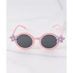 Babyhug Sunglasses With Floral Applique - Pink & Purple