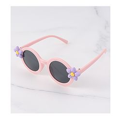Babyhug Sunglasses With Floral Applique - Pink & Purple