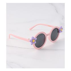 Babyhug Sunglasses With Floral Applique - Pink & Purple