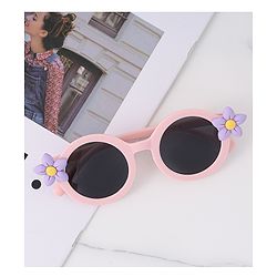 Babyhug Sunglasses With Floral Applique - Pink & Purple
