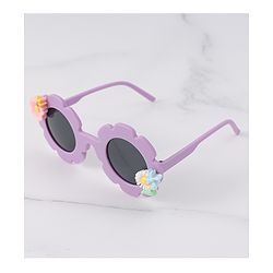 Babyhug Free Size Sunglasses With Floral Applique - Purple