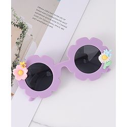 Babyhug Free Size Sunglasses With Floral Applique - Purple