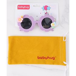 Babyhug Free Size Sunglasses With Floral Applique - Purple