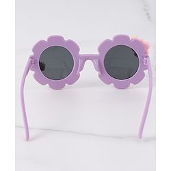 Babyhug Free Size Sunglasses With Floral Applique - Purple