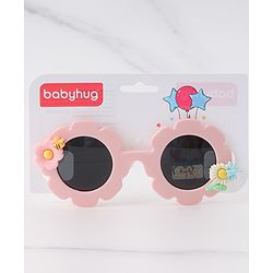 Babyhug Free Size Sunglasses With Floral Applique - Pink