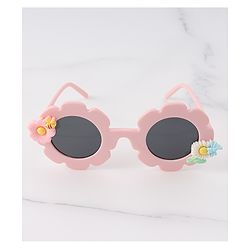 Babyhug Free Size Sunglasses With Floral Applique - Pink