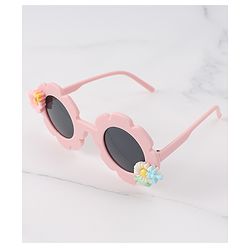 Babyhug Free Size Sunglasses With Floral Applique - Pink
