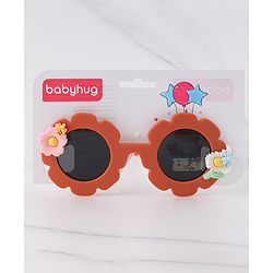 Babyhug Free Size Sunglasses With Floral Applique - Orange