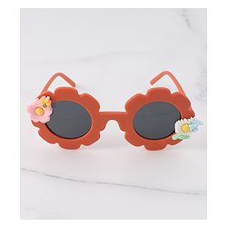 Babyhug Free Size Sunglasses With Floral Applique - Orange