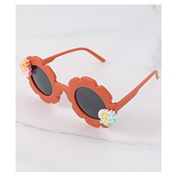 Babyhug Free Size Sunglasses With Floral Applique - Orange