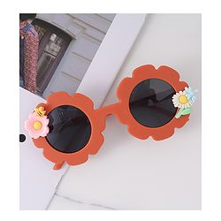 Babyhug Free Size Sunglasses With Floral Applique - Orange
