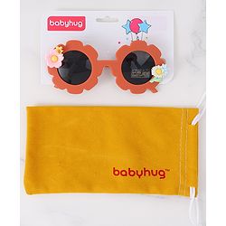 Babyhug Free Size Sunglasses With Floral Applique - Orange