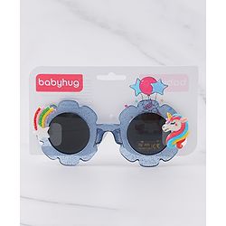 Babyhug Free Size Unicorn Applique Sunglasses - Blue