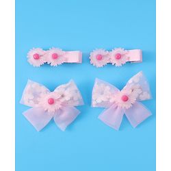 Babyhug Hair Pins And Clips With Floral Applique - Pink