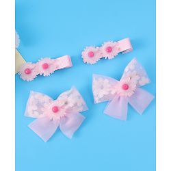 Babyhug Hair Pins And Clips With Floral Applique - Pink
