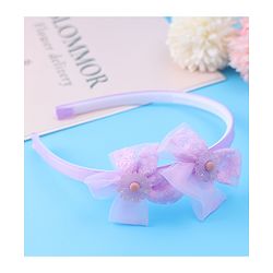 Babyhug Hair Accessories Combo Set With Floral Applique - Purple