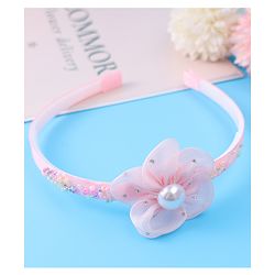 Babyhug Hair Accessories Combo Set With Floral Applique - Pink