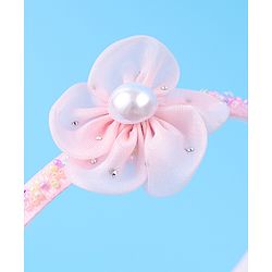 Babyhug Hair Accessories Combo Set With Floral Applique - Pink