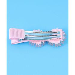 Babyhug Hair Accessories Combo Set With Floral Applique - Pink