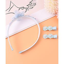 Babyhug Hair Accessories Combo Set With Floral Applique - Pink