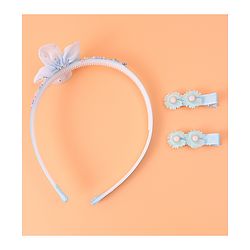 Babyhug Hair Accessories Combo Set With Floral Applique - Pink
