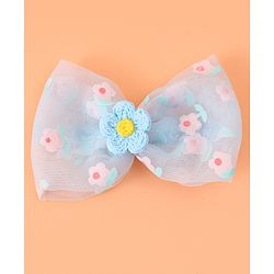 Babyhug Hair Accessories Combo Set With Floral Applique - Blue