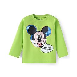 Babyhug Disney Single Jersey Knit Full Sleeves Night Suit With Mickey Mouse Graphics - Green & Blue