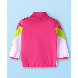 Babyhug Terry Knit Full Sleeves Sweatjacket & Lounge Pant Set With Cut & Sew Design - Dark Pink