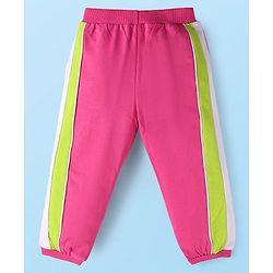 Babyhug Terry Knit Full Sleeves Sweatjacket & Lounge Pant Set With Cut & Sew Design - Dark Pink