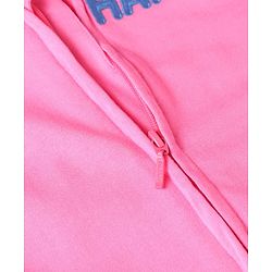 Babyhug Terry Knit Full Sleeves Text Print Zipper Jacket & Jogger Set - Pink