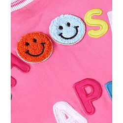 Babyhug Terry Knit Full Sleeves Text Print Zipper Jacket & Jogger Set - Pink