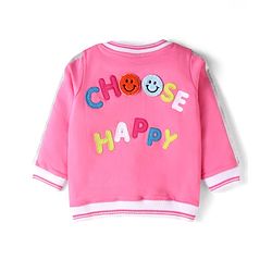 Babyhug Terry Knit Full Sleeves Text Print Zipper Jacket & Jogger Set - Pink