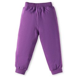 Babyhug Terry Knit Full Sleeveless Cut & Sew Hooded Sweatjacket & Joggers Set with Text Patch - Purple