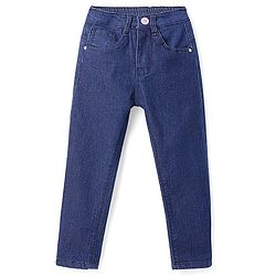 Babyhug Full Length Washed Denim Jeans with Stretch - Blue