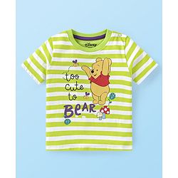 Babyhug Disney Single Jersey Knit Half Sleeves T-Shirts With Winnie The Pooh Graphics Pack of 3 - Green Violet & White