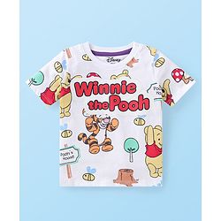 Babyhug Disney Single Jersey Knit Half Sleeves T-Shirts With Winnie The Pooh Graphics Pack of 3 - Green Violet & White